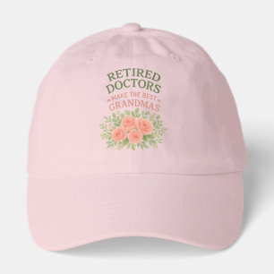 Retired Doctor Best Grandma Floral Retirement Gift Hat