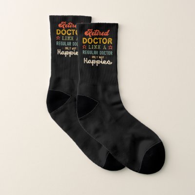 Retired doctor gifts funny retirement men women socks