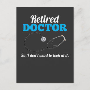 Retired Doctor Husband Stethoscope Pensioner Dad Postcard