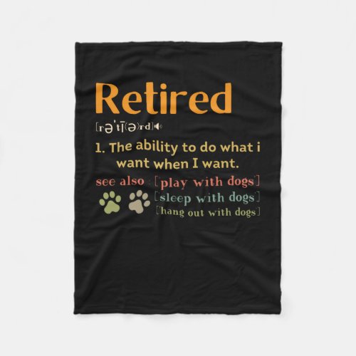 Retired dog lovers retirement gift 2022 funny fleece blanket