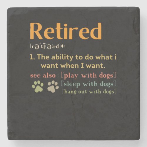 Retired dog lovers retirement gift 2022 funny stone coaster