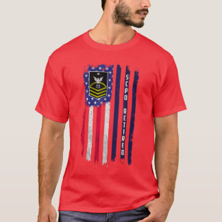 Retired E8 Senior Chief Petty Officer Rank America T-Shirt