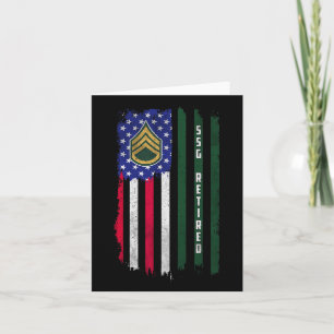 Retired E-6 Staff Sergeant Ssg Rank American Flag Card