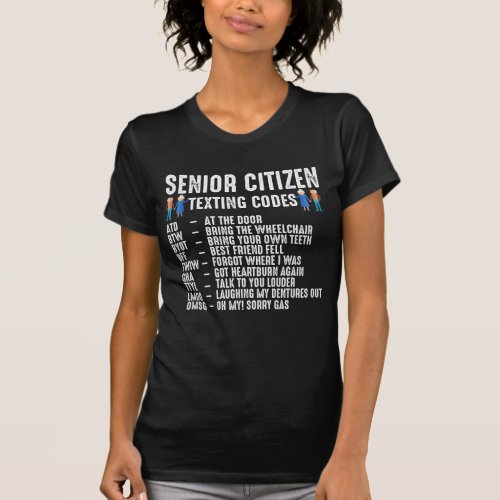 Retired elderly Person Senior Citizen Texting Code T_Shirt