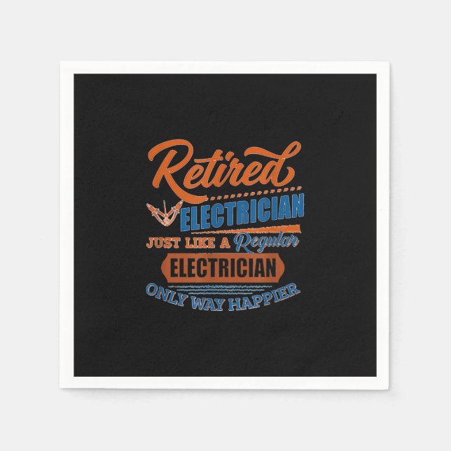Retired Electrician - Electrician Gift Napkins (Front)