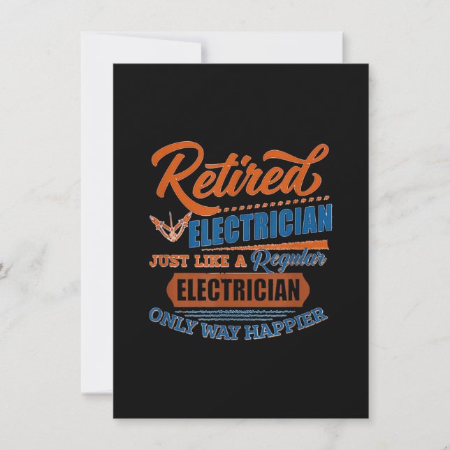Retired Electrician - Electrician Gift Note Card (Front)