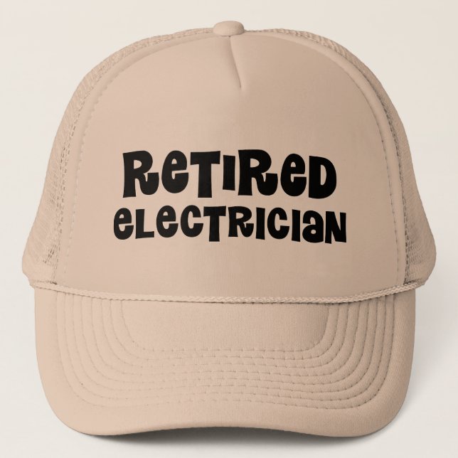 Retired Electrician Gift Trucker Hat (Front)