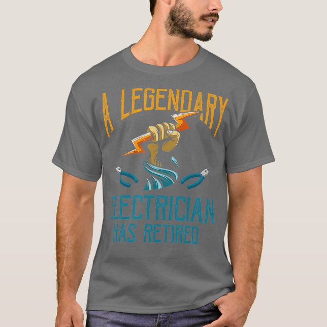 Retired Electrician  Humor Electrician Gift T-Shirt (Front)