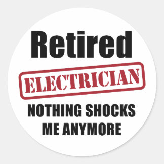 Retired Electrician (US spell) Classic Round Sticker