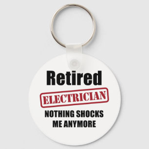 Retired Electrician (US spell) Keychain