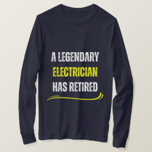 Retired electrician yellow Funny retirement text T-Shirt