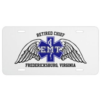 Retired EMT Customizable License Plate