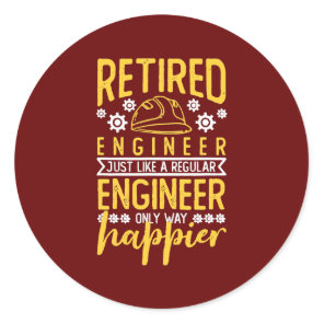 Retired Engineer Like A Regular Engineer Only Way Classic Round Sticker