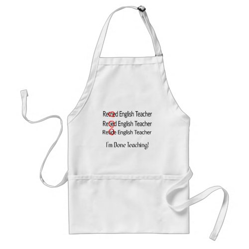 Retired English Teacher Gifts Adult Apron