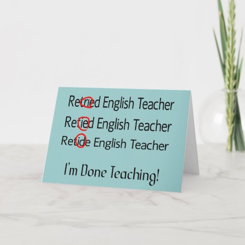 Retired English Teacher Gifts Card