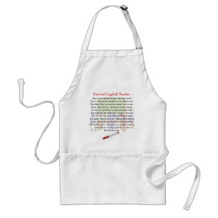 Retired English Teacher Story Art Gifts Adult Apron