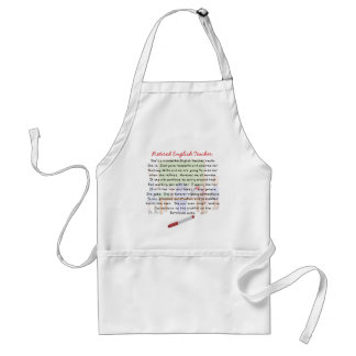 Retired English Teacher Story Art Gifts Adult Apron