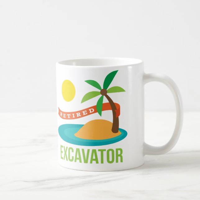 Retired Excavator Gift Coffee Mug (Right)