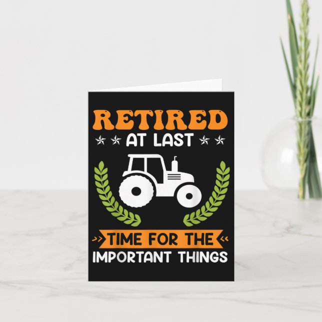 Retired Farmer Farm Pensioner Tractor Retirement  Card (Front)
