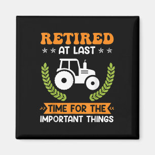 Retired Farmer Farm Pensioner Tractor Retirement  Magnet