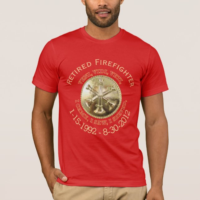 Retired Fire Battalion Chief Custom VVV Medallion T-Shirt (Front)