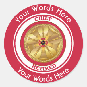 Retired Fire Chief Classic Round Sticker