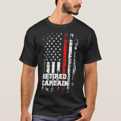 Retired Firefighter Captain  Rank Retirement T_Shirt