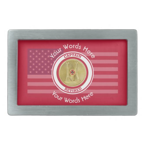 Retired Firefighter Captain Rectangular Belt Buckle