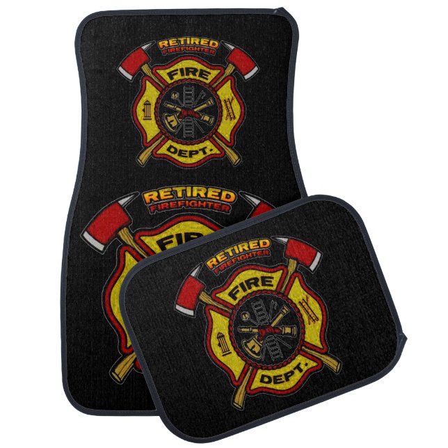 RETIRED FIREFIGHTER CAR FLOOR MAT (Set)