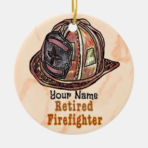 Retired Firefighter Ceramic Ornament