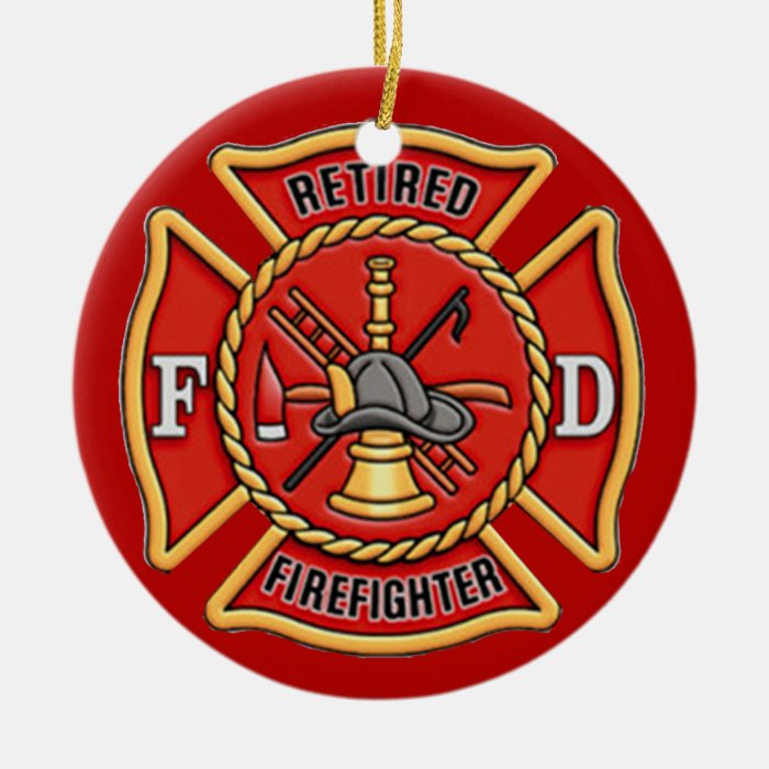 Retired Firefighter Christmas Tree Ornaments