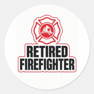 Retired Firefighter Classic Round Sticker