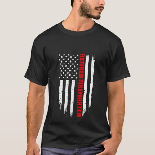 Retired Firefighter Gift _ Thin Red Line American  T_Shirt