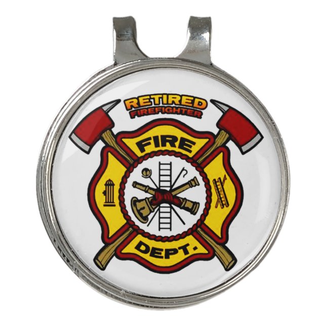 RETIRED FIREFIGHTER GOLF HAT CLIP (Front)