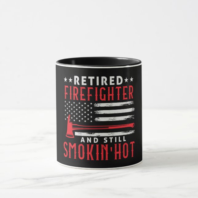 Retired Firefighter Retirement Thin Red Line Mug (Center)