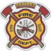 RETIRED FIREFIGHTER STICKER | Zazzle