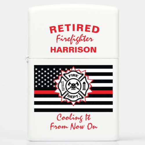 Retired Firefighter Thin Red Line Funny Saying Zippo Lighter