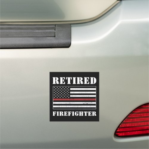 Retired Firefighter Thin Red Line Retirement Car Magnet