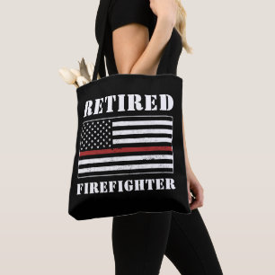 Retired Firefighter Thin Red Line Retirement Gifts Tote Bag