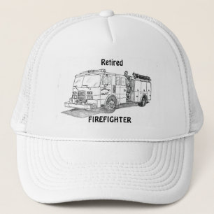 Retired Firefighter with Engine Trucker Hat
