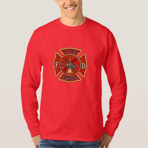 Retired Firefighters Cross T_Shirt