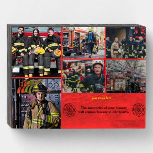Retired fireman gifts Custom photo wooden box 
