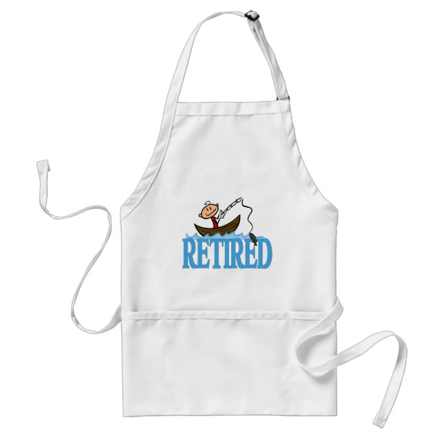 Retired Fisherman Graphic Adult Apron (Front)
