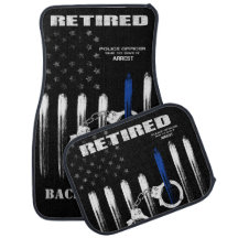 RETIRED Flag Thin Blue Line Car Mats
