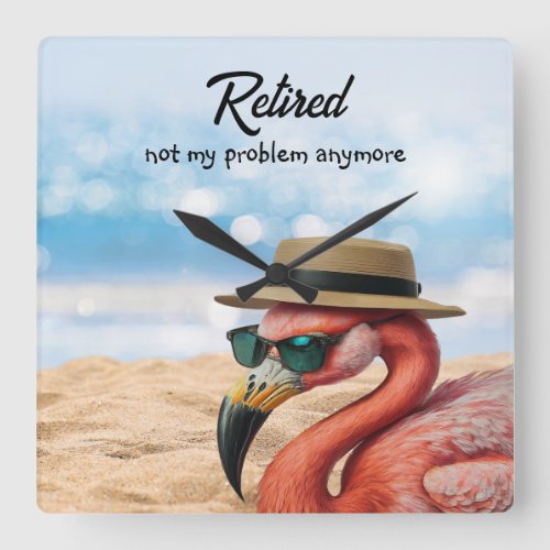 Retired Flamingo on Beach with Hat & Sunglasses