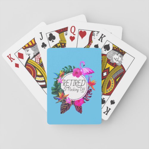 Retired Flocking Off Flamingo Retirement Playing Cards