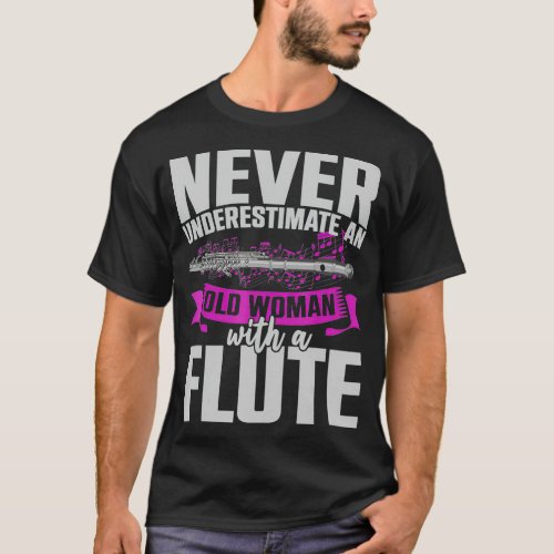 Retired Flutist Music Notes Women Musician Retirem T_Shirt
