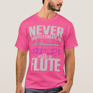 Retired Flutist Music Notes Women Musician Retirem T-Shirt