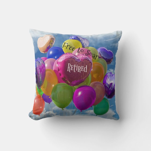 Retired, Free to Soar Throw Pillow (Front)