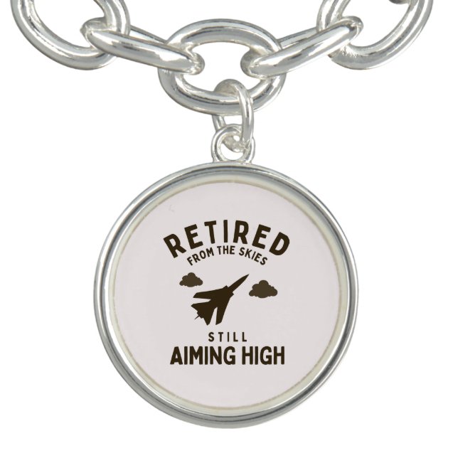 Retired from sky funny air force retirement saying bracelet (Design)